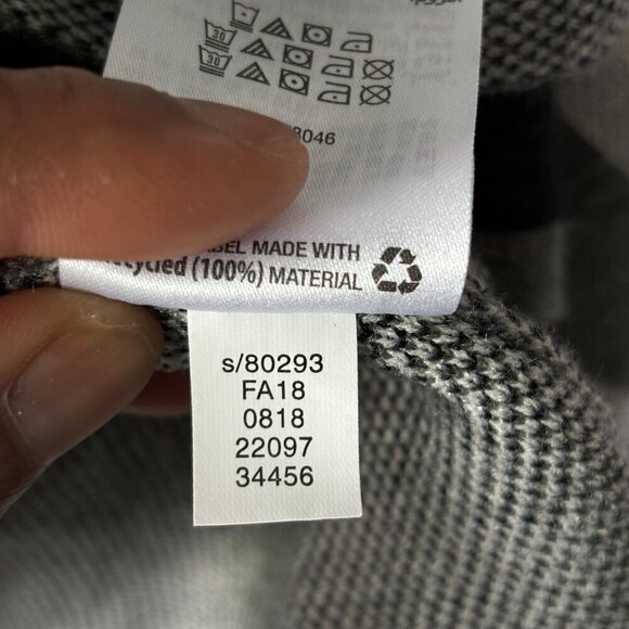 Bar III Women's Gray Black Jacquard Open Front Shawl Cardigan Sweater Size M - Picture 9 of 11